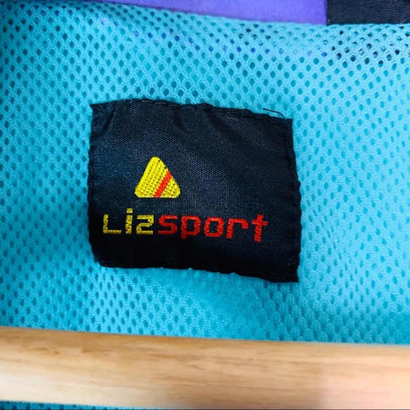 Liz Sport Jacket Vintage Light Blue & Purple Large - Picture 3 of 4